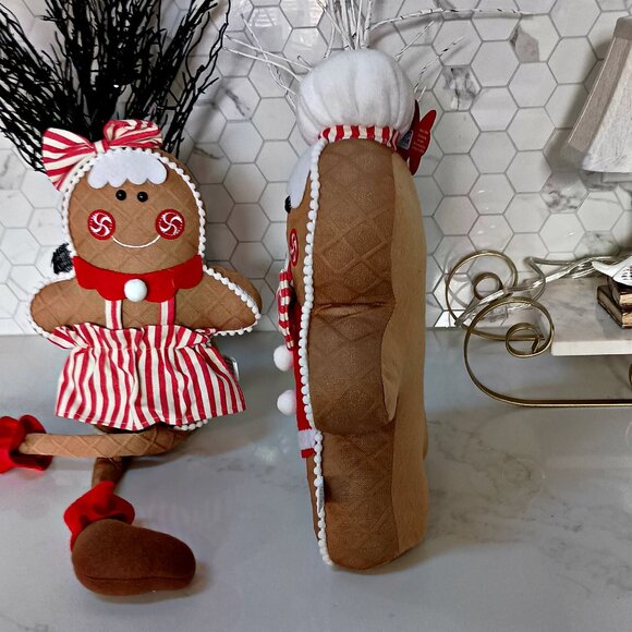 NEW! WEIGHTED GINGERBREAD BAKERS MAN DECOR DOLL - Picture 2 of 4